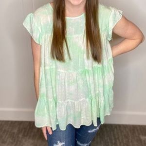 Mint Tie Dye Top